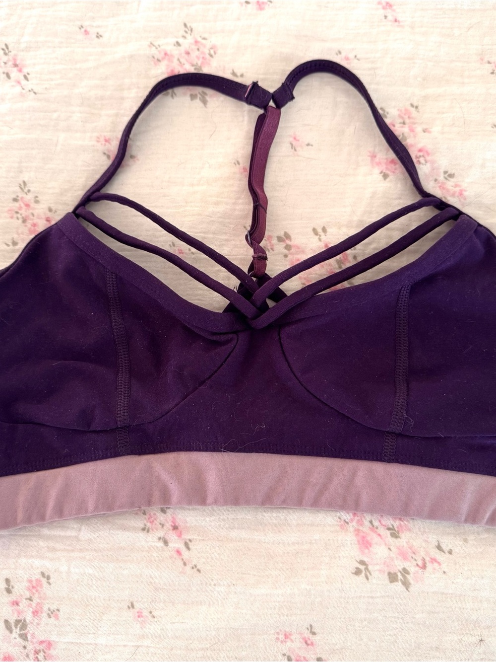 Wireless Strappy Bralette in Deep Purple - Women's Sports Intimate